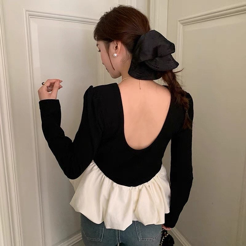 Darcia Puff Backless Top