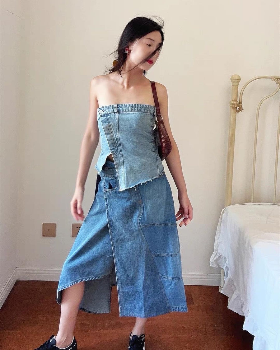 Jianne Denim Tube Top