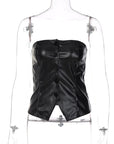 Lasolde Leather Tube Top