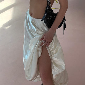 Vivien Satin Long Skirt