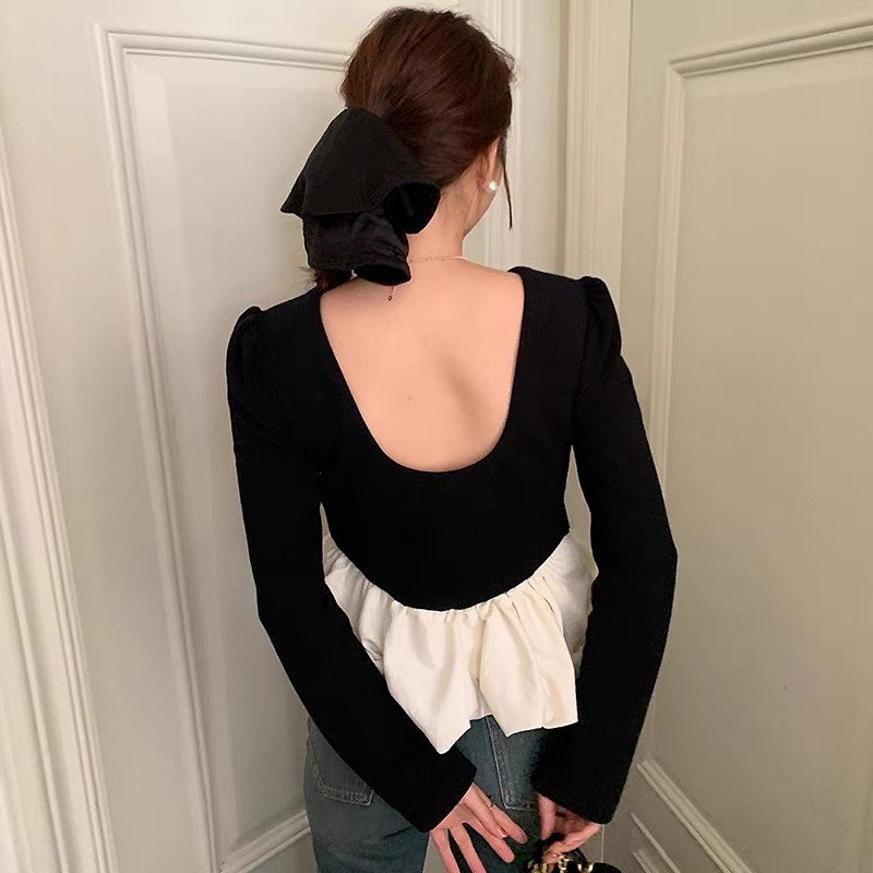 Darcia Puff Backless Top