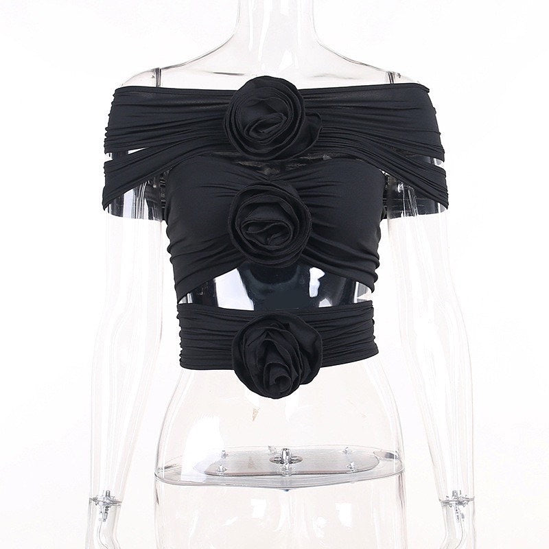 Oissa Flower Cut Out Top