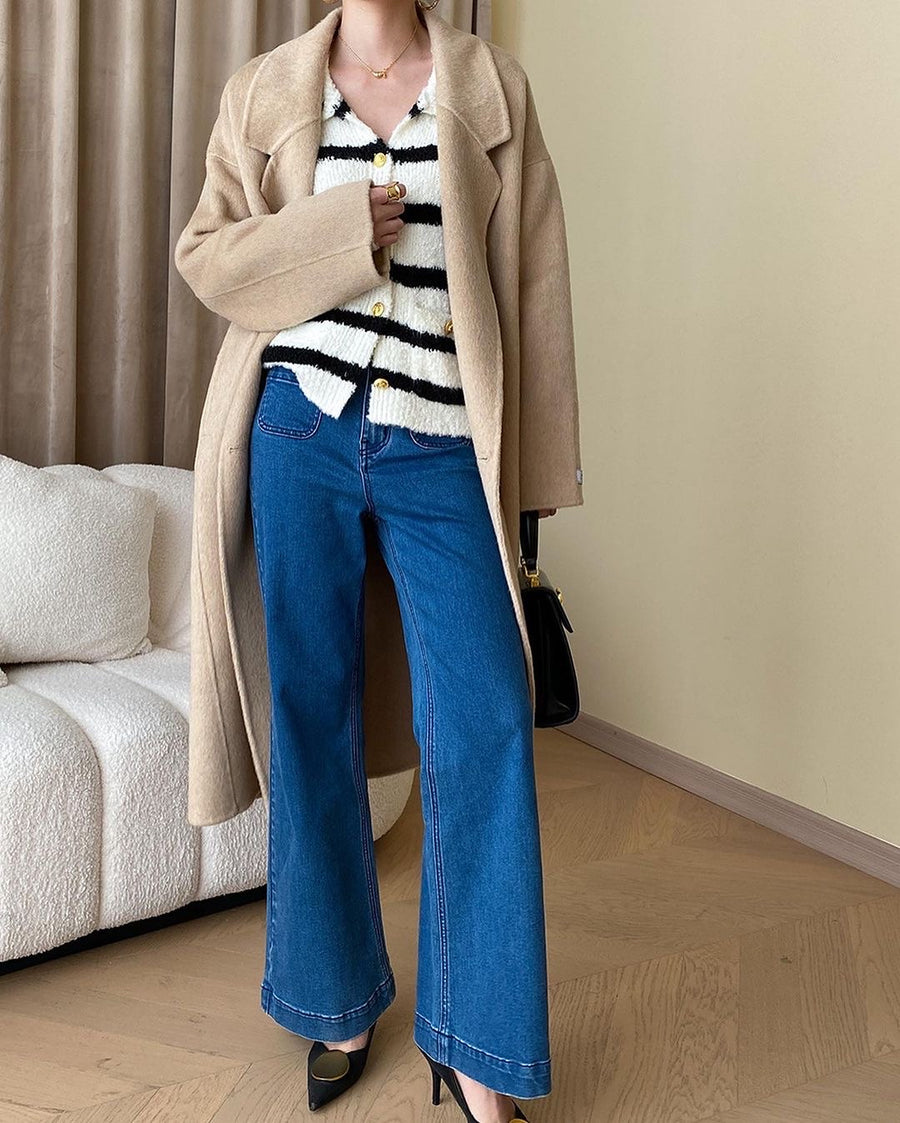 Seora Korean Stripe Top / Cardigan