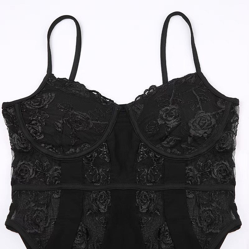 Brisca Lace Bodysuit Tank Top