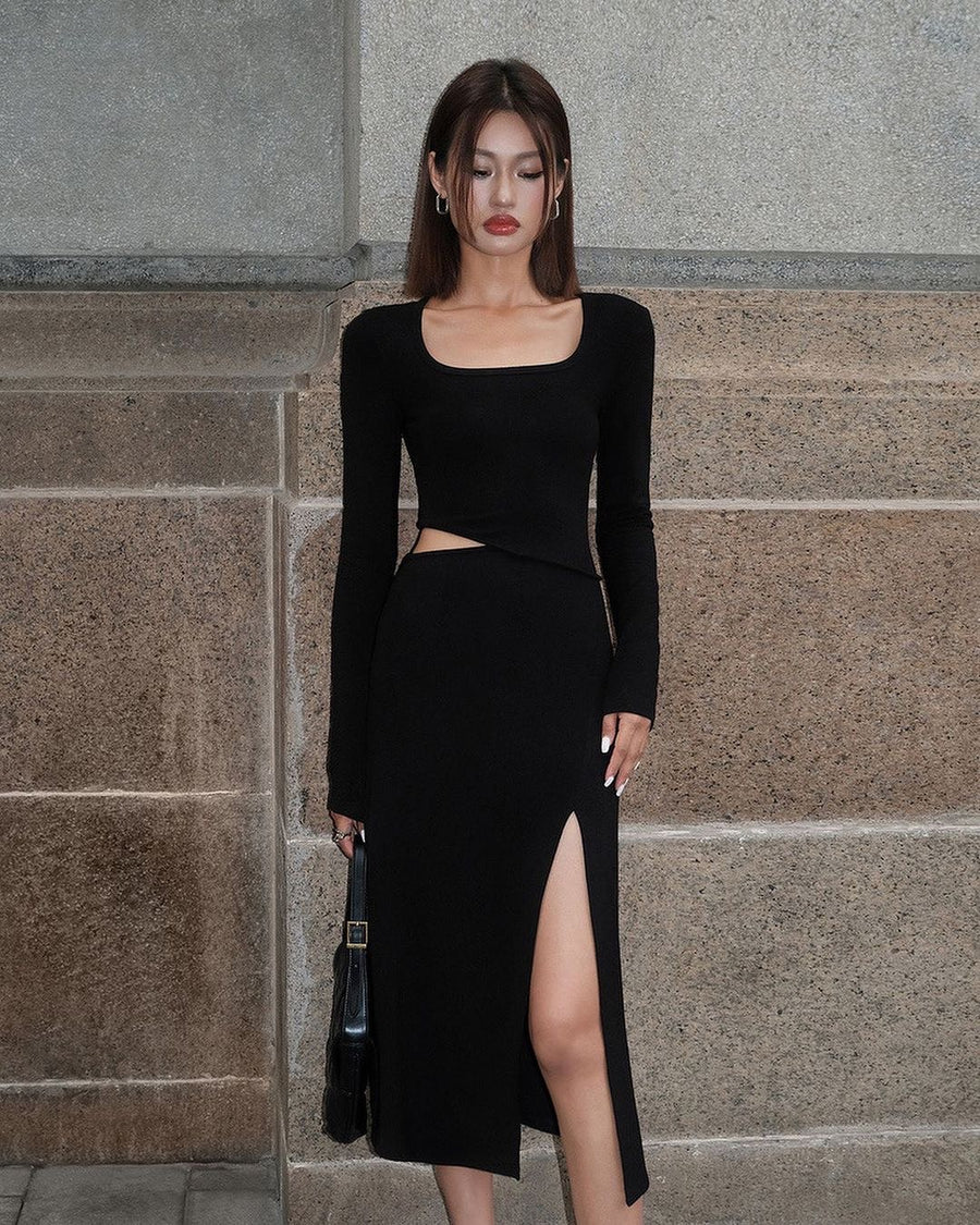 Kirie Cut-Out Slit Dress