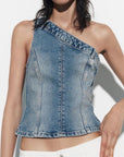 Hanvia Asymmetric Denim Top