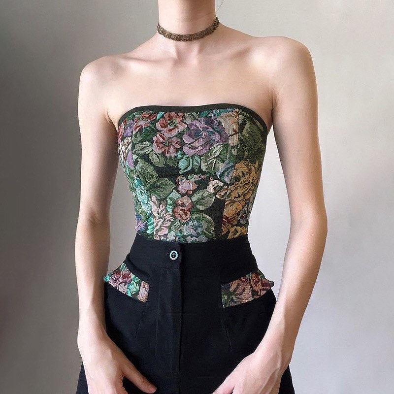 Vanha Floral Corset Top