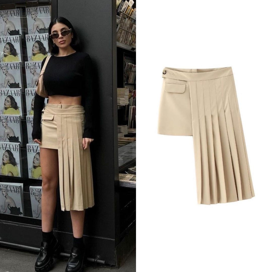 Cerca Asymmetrical Pleated Skirt