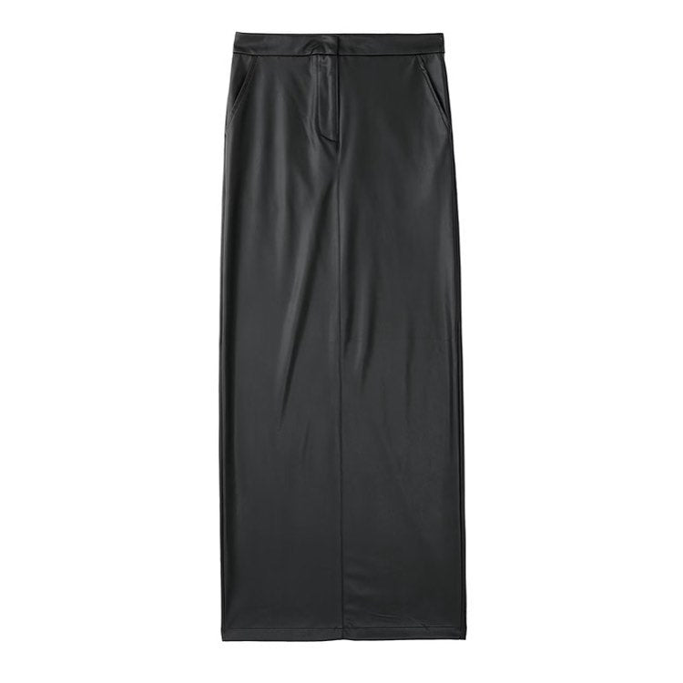 Deux Leather Long Skirt