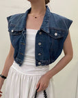 Rachelle Denim Vest Top