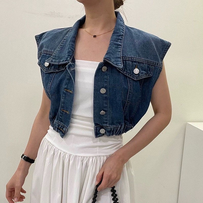 Rachelle Denim Vest Top