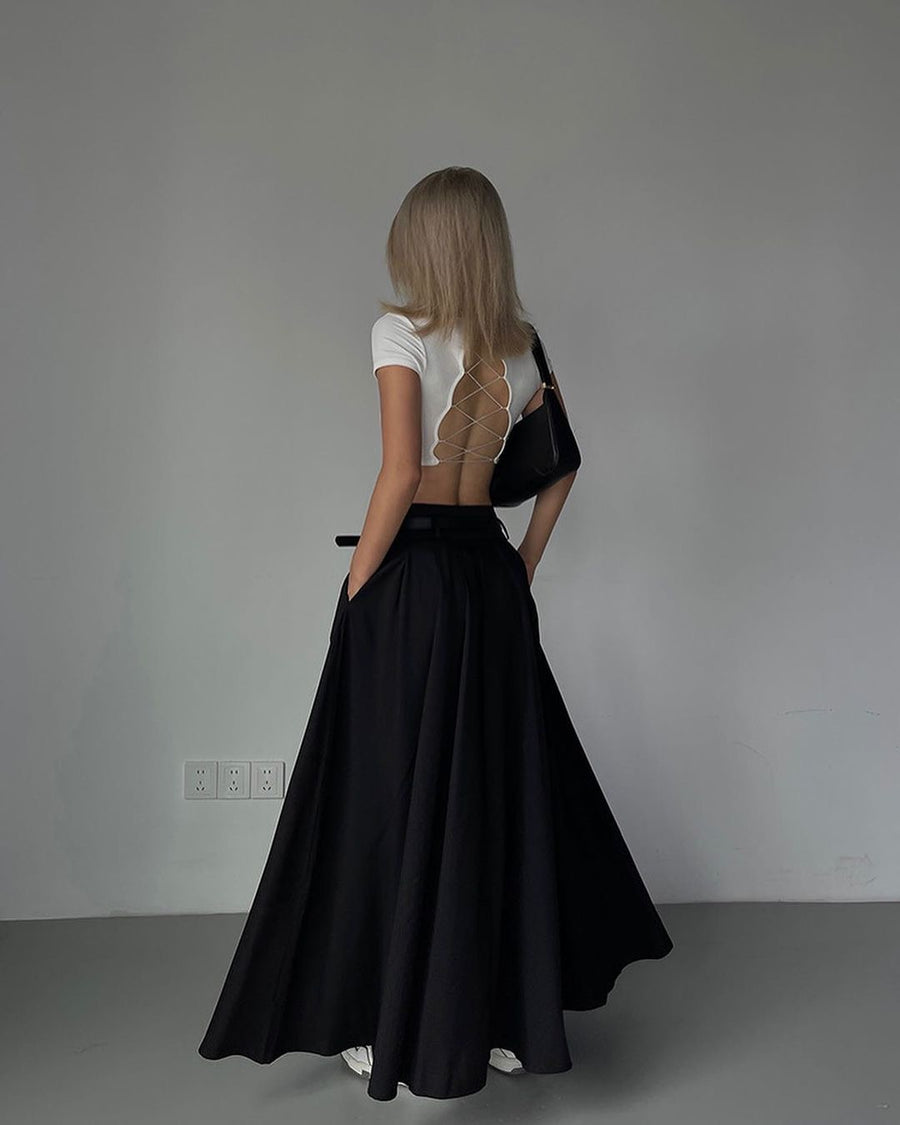 Reia Belted Long Skirt