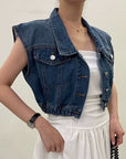 Rachelle Denim Vest Top