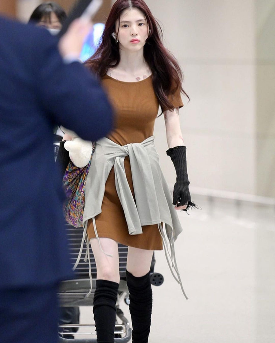 Han So-hee Brown Airport Dress