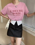 Maurel Collar Waist Skirt