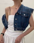 Rachelle Denim Vest Top