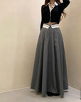Merta Collar Waist Long Skirt