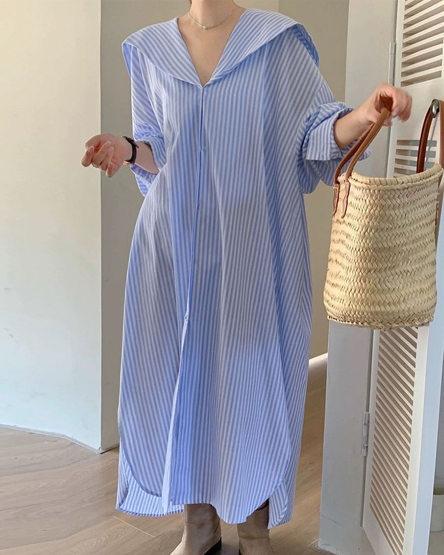 Permelia Striped Down Dress