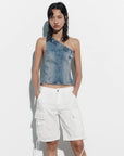 Hanvia Asymmetric Denim Top