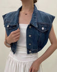 Rachelle Denim Vest Top