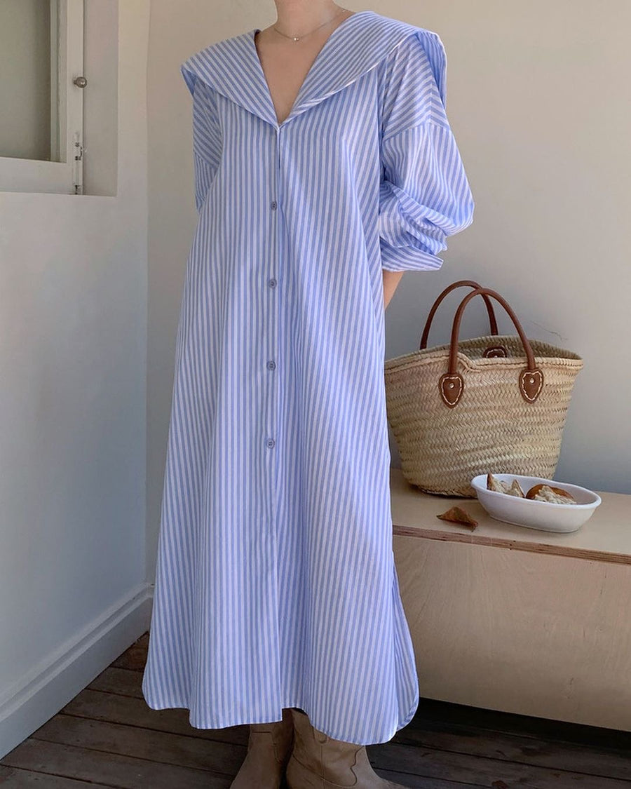 Permelia Striped Down Dress