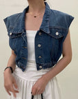 Rachelle Denim Vest Top