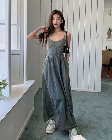 Moette Denim Long Dress