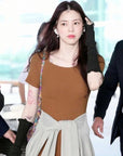 Han So-hee Brown Airport Dress
