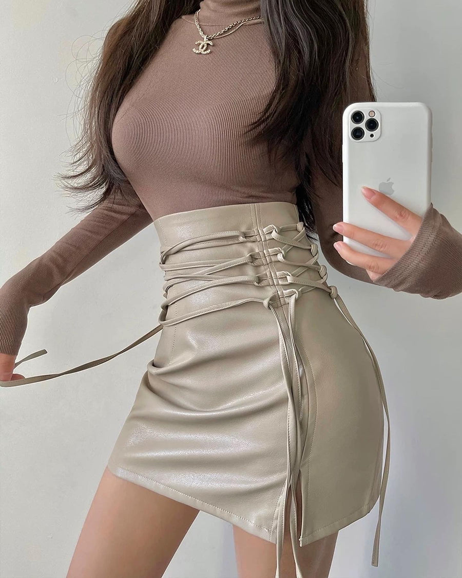 Lennox Leather Skirt