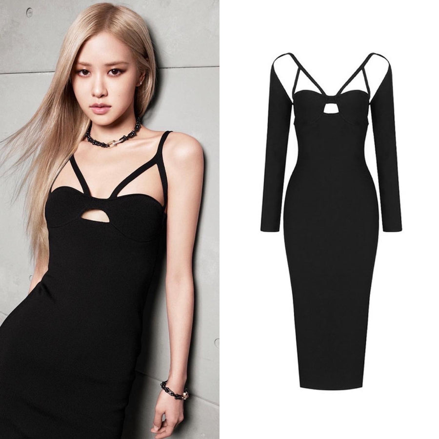 Rose Cut-Out Bodycon Dress
