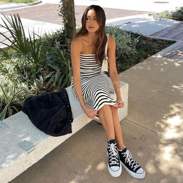 Striped Knit Dress / Tank Top