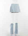 Lorna Denim Skirt + Leg Warmers