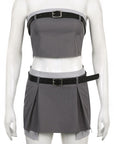 Zuri Gray Belted Set