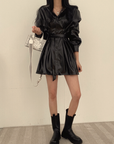 Beatrixe Leather Mini Dress