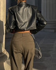 Kaldiva Crop Leather Jacket