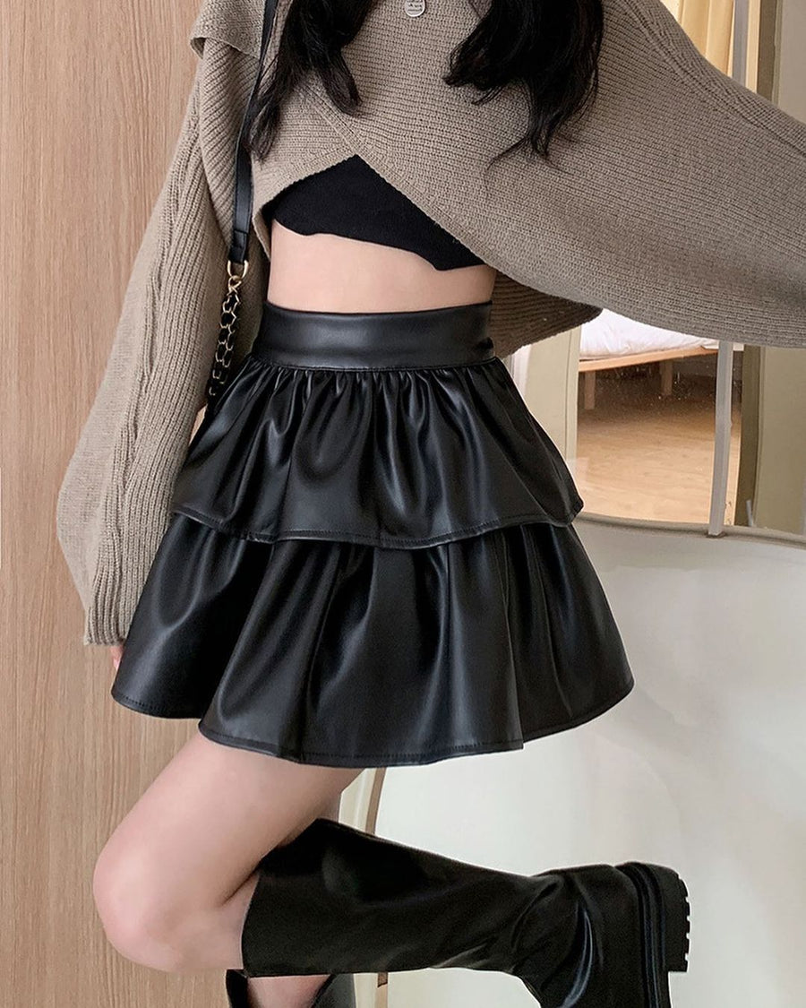 Vivia Leather Skirt