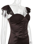 Aderyn Brown Corset Dress