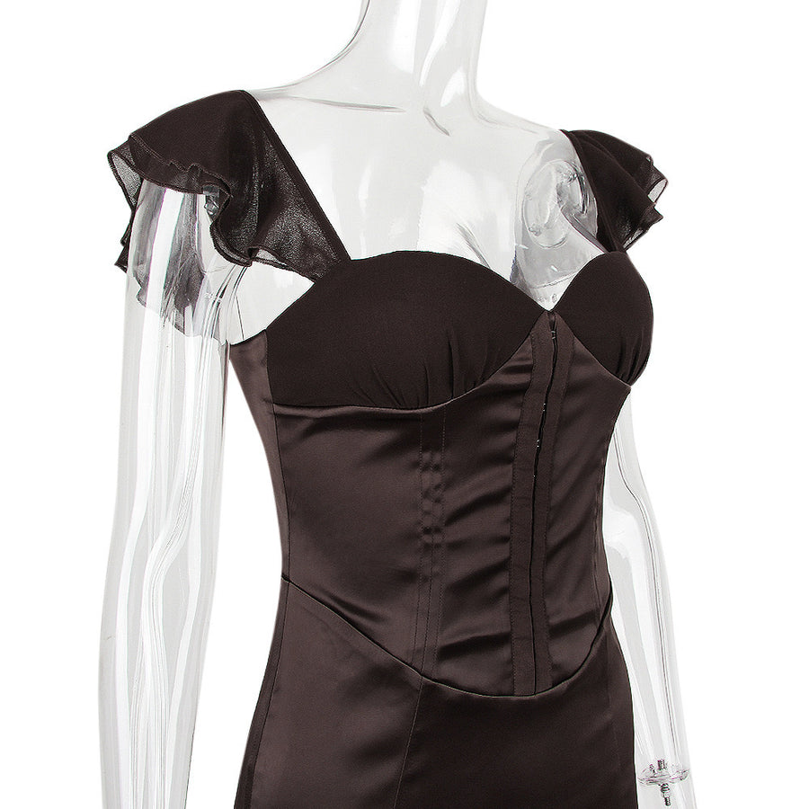 Aderyn Brown Corset Dress