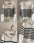 Phoebe Zip Striped Sweater