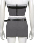 Zuri Gray Belted Set