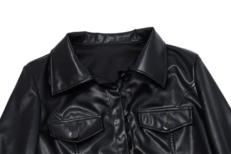 Kaldiva Crop Leather Jacket