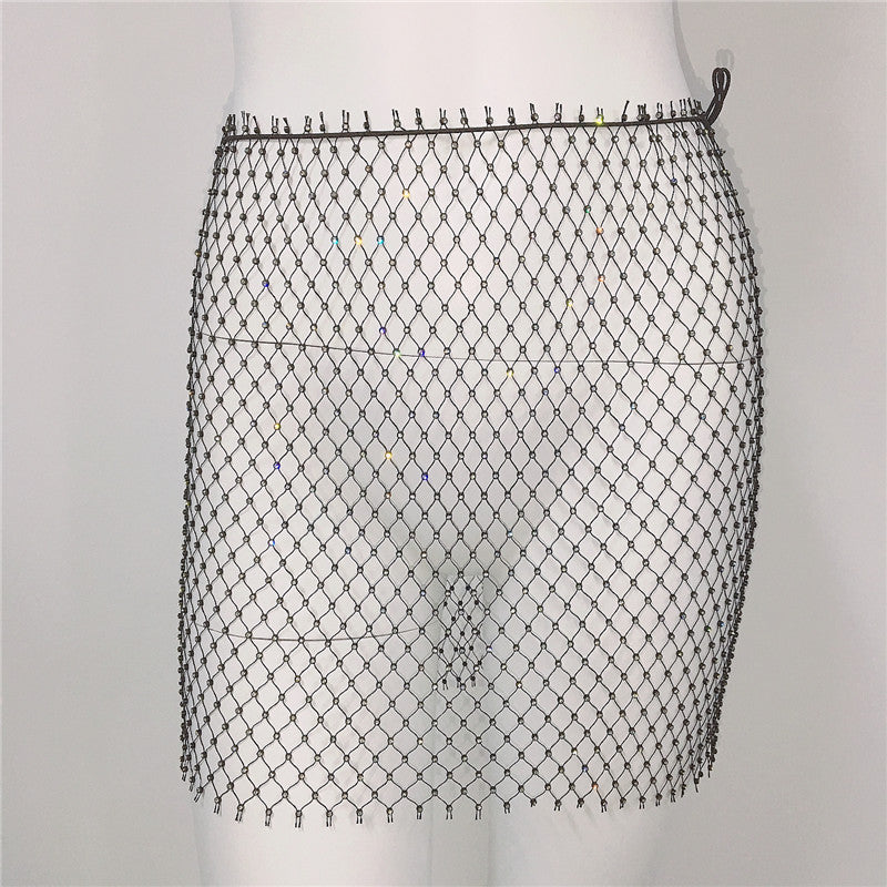 Rhinestone Mesh Skirt