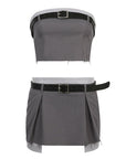 Zuri Gray Belted Set